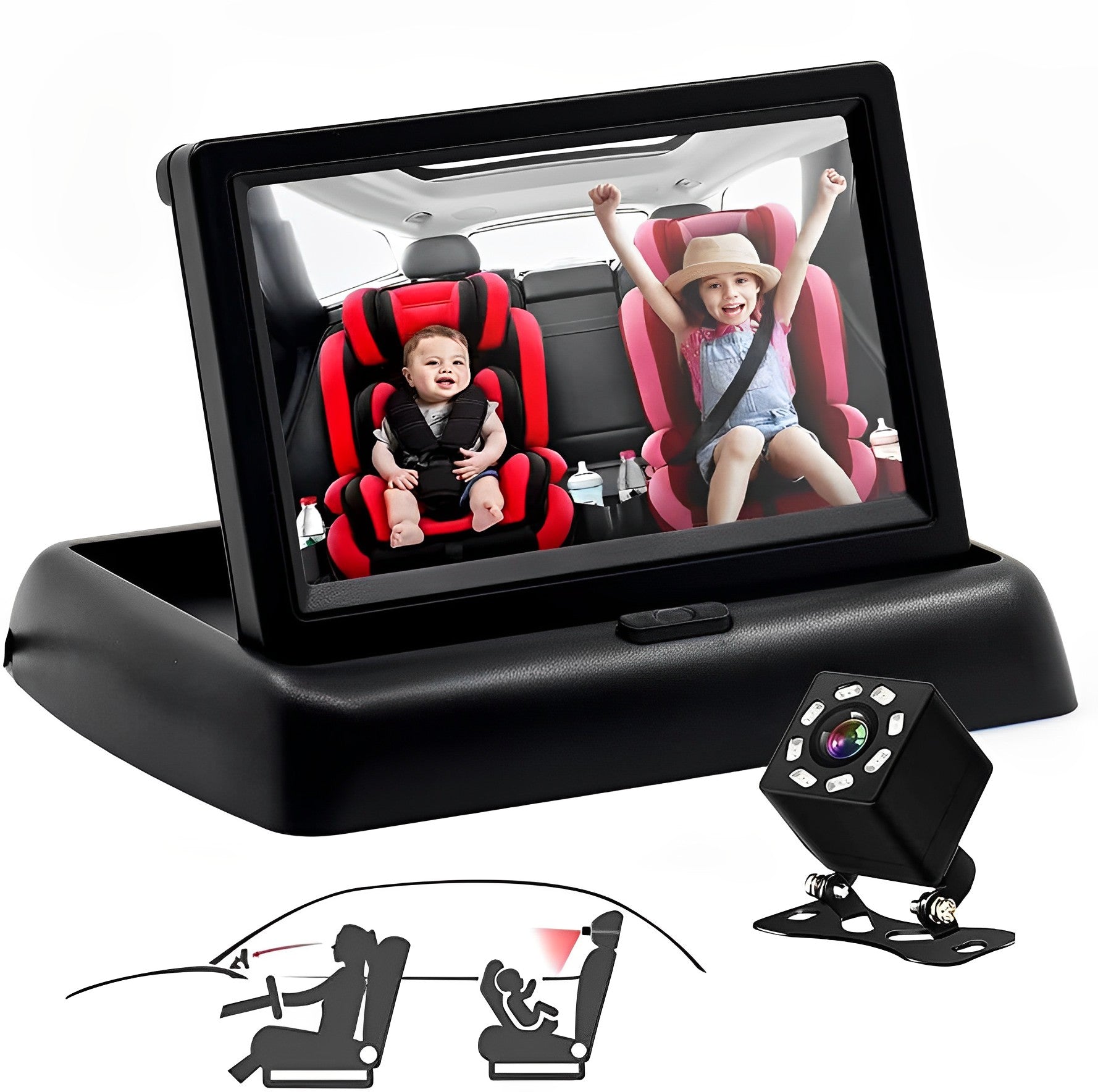 Câmera de Monitoramento Premium para Bebês em Carros