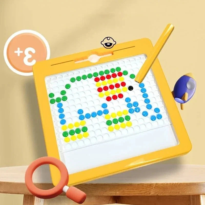 Prancheta Magnética Grande para Desenho Infantil Quadro de Pontos Magnéticos Montessori