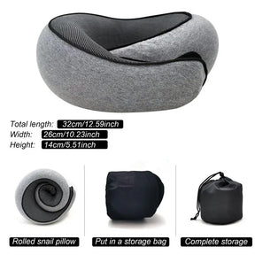 Almofada de Pescoço Ergonômica para Viagem – Suporte em Espuma Viscoelástica para Avião e Carro
