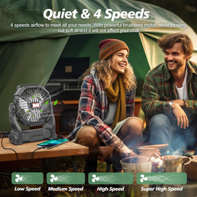 Ventilador de Camping Portátil Recarregável