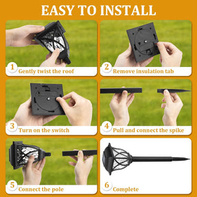 Kit com 6 Luminárias Solares de Jardim para Caminhos Externos
