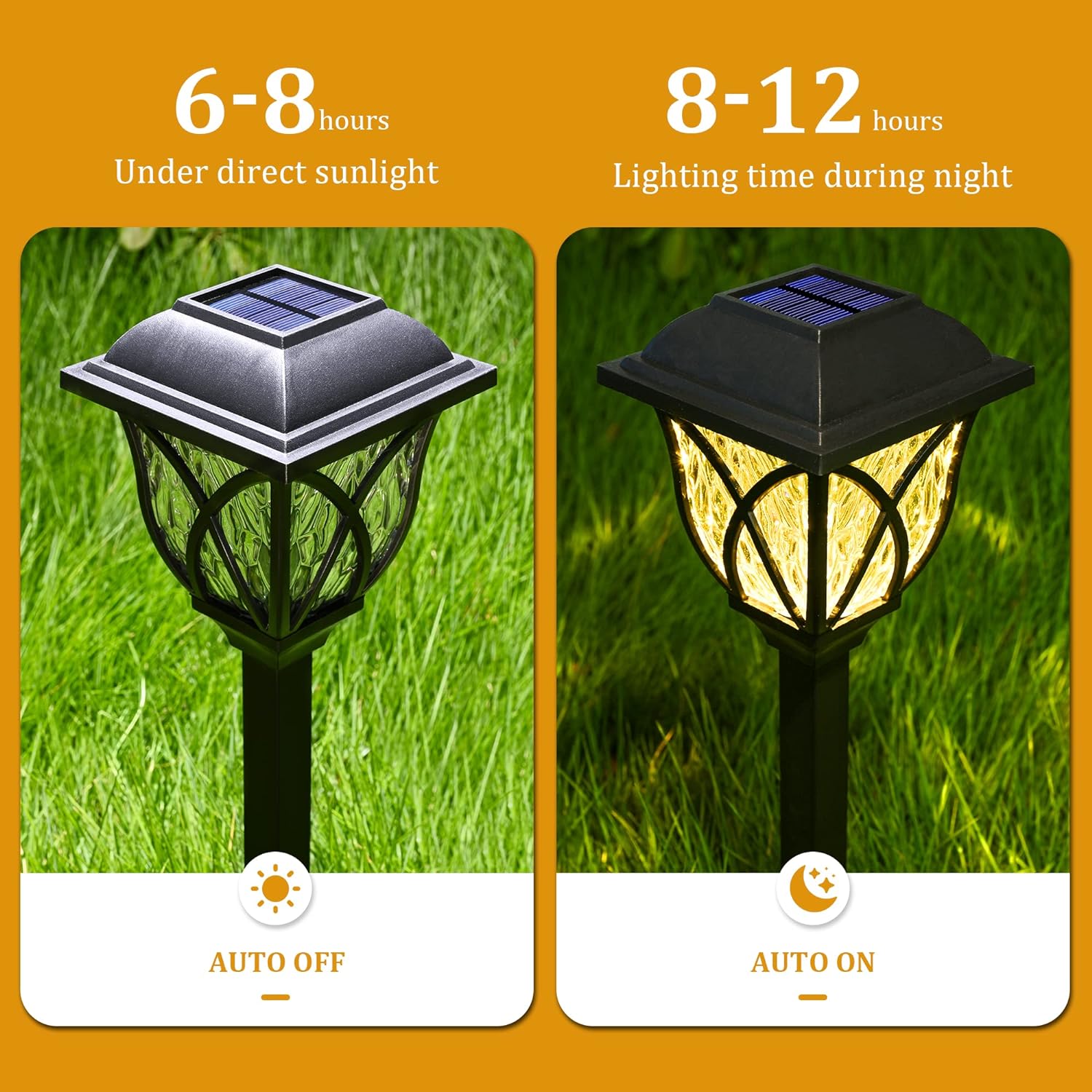Kit com 6 Luminárias Solares de Jardim para Caminhos Externos