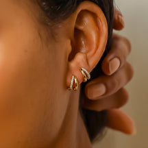 Earrings Mothers Day Gift Gold Huggie Hoop Jewelry Set