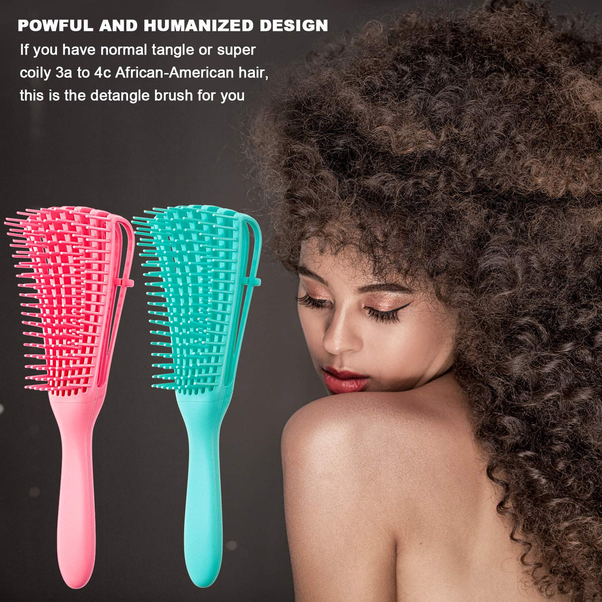 2 sztuki szczotek do rozczesywania włosów afro, typ 3a–4c