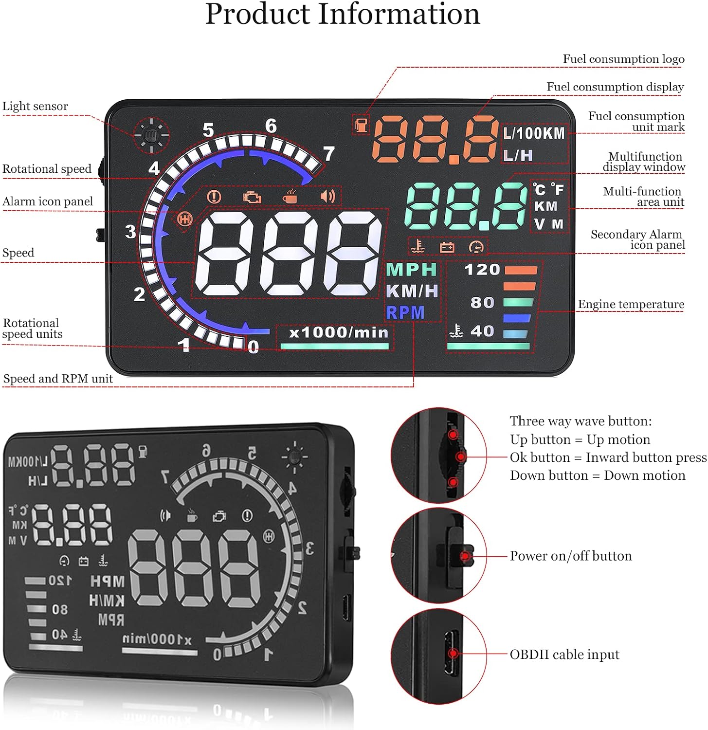 Head-Up Display (HUD) Automotivo P8