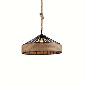 Pendente de Corda de Cânhamo Rústico | Luminária de Teto Vintage Estilo Fazenda