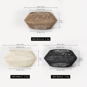 Cúpula de Luminária Pendente de Corda de Papel Feita à Mão | Design Natural Moderno