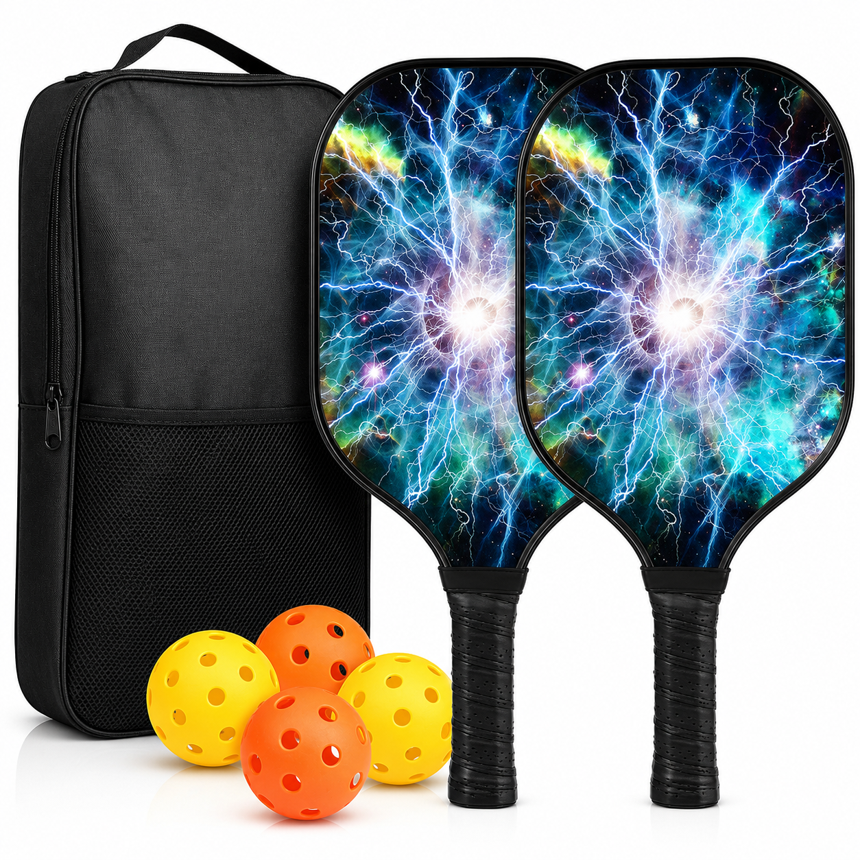 Conjunto de Raquetes de Pickleball em Grafite Leve com Bolas