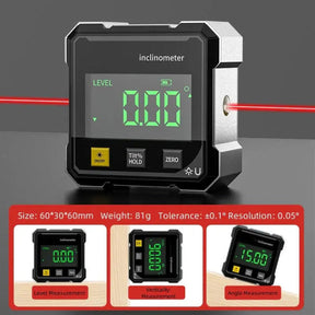 Digital Laser Inclinometer – Precise Angle Measurement & Multi-Surface Levelling