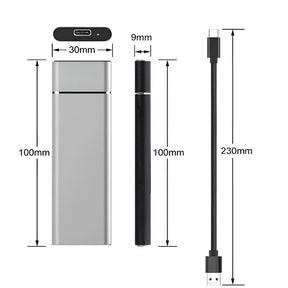 HD Externo Portátil USB de Alumínio com Design Slim de Armazenamento
