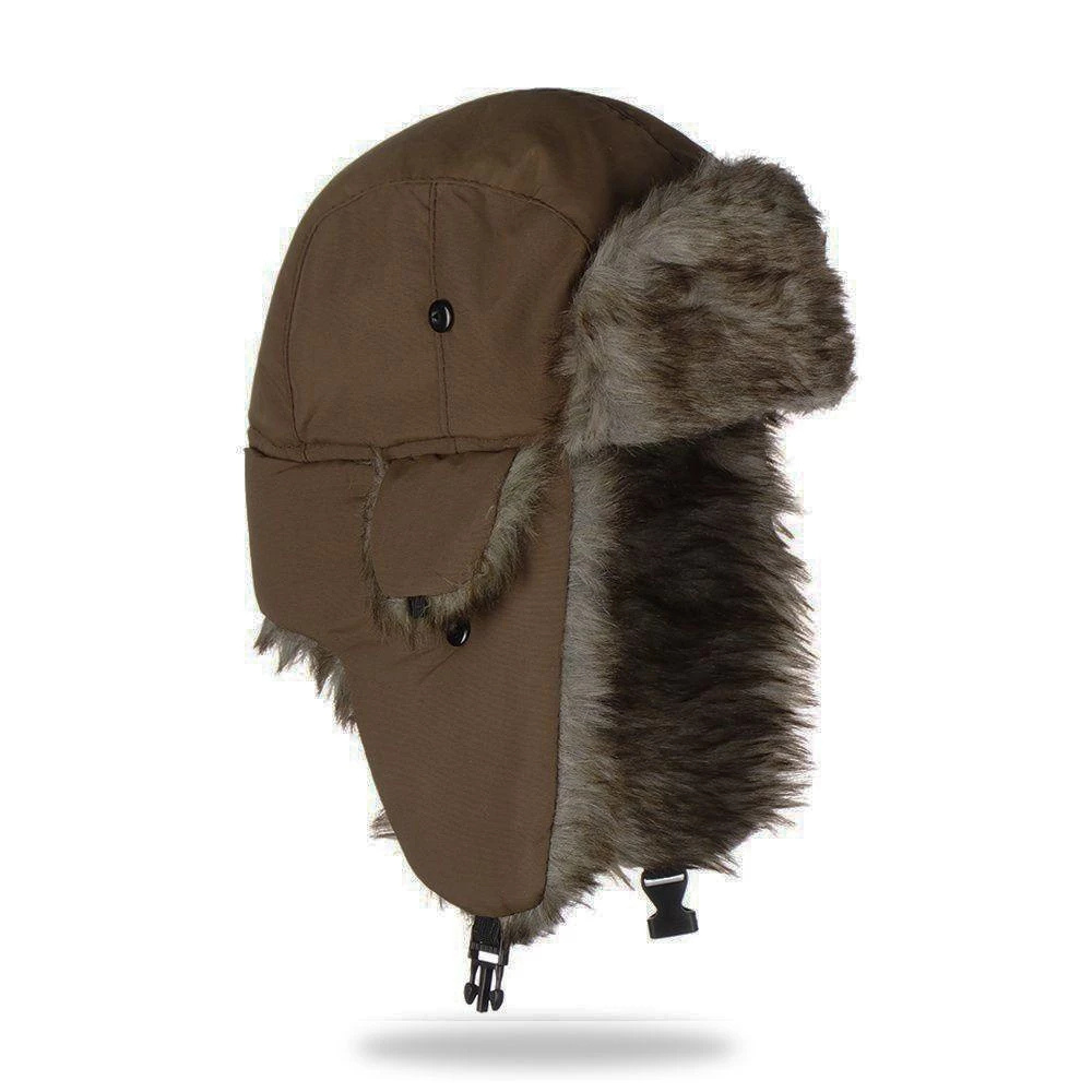 Gorro de Aviador para Esqui com Protetor de Orelha e Pele Sintética Aconchegante