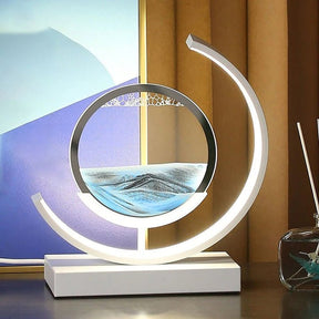 Luminária de Mesa LED Art de Areia Movediça – Luz Ambiente de Areia em Movimento