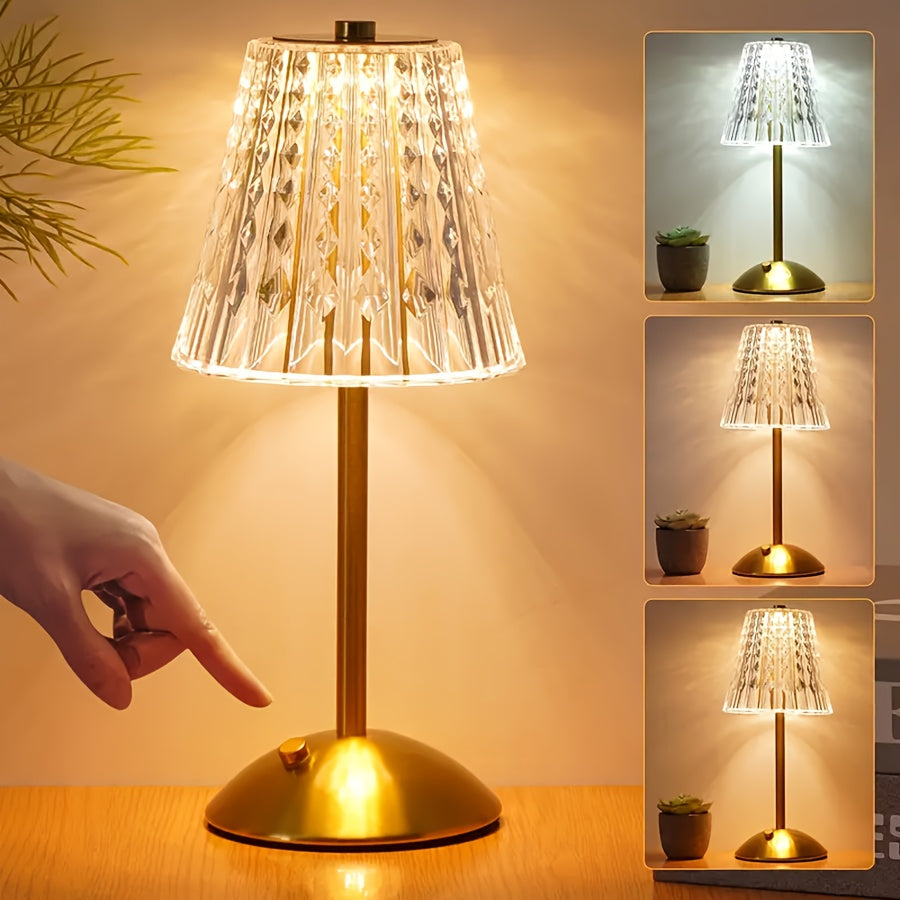 Crystal Touch Table Lamp | USB Rechargeable