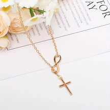 Colar com Pingente de Cruz Prata Vintage Presente de Dia das Mães
