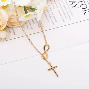 Colar com Pingente de Cruz Prata Vintage Presente de Dia das Mães