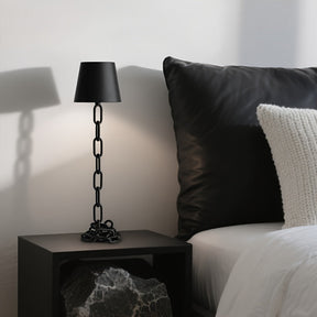 Luminária de Mesa Moderna com Elo de Corrente | Luz LED Recarregável com Sensor de Toque