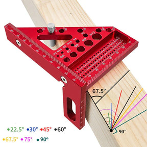 Aluminium Woodworking Square – Drill Guide Holes &amp; 90° &amp; 45° Angles