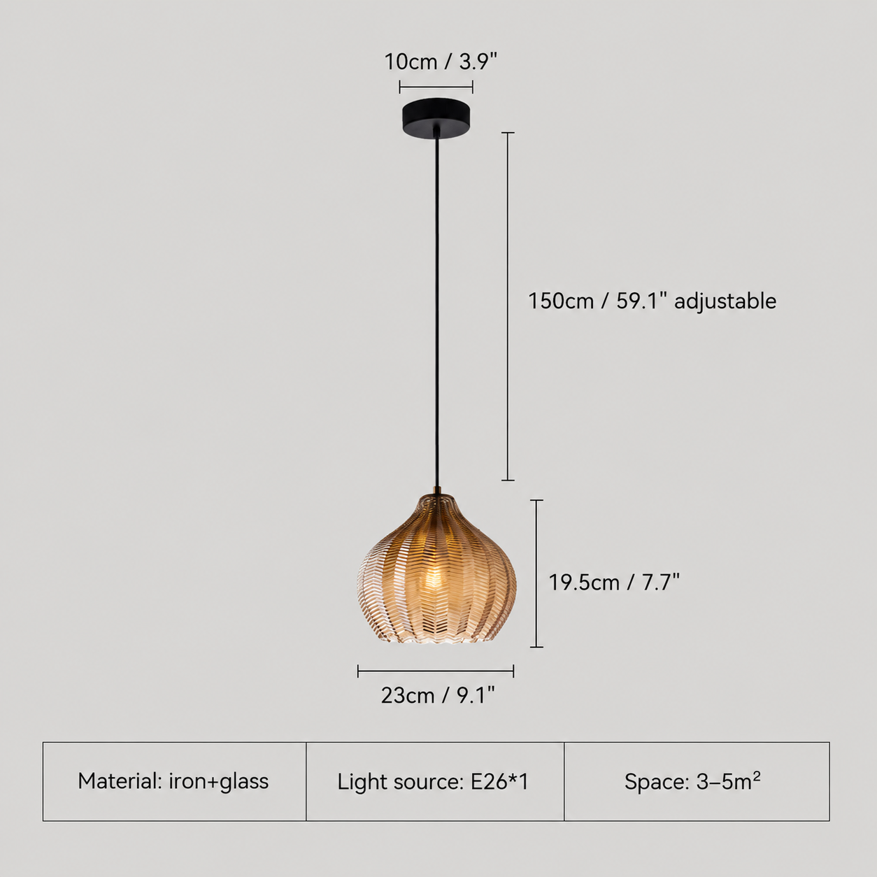 Amber Glass Pendant Light – pendant light image 5