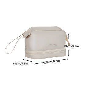 Necessaire de Viagem Organizadora de Maquiagem Estojo Cosmético de Couro Sintético de Grande Capacidade