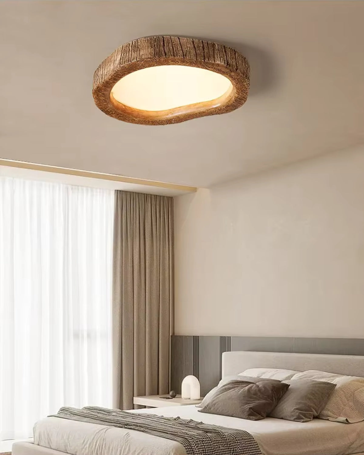 Luminária de Teto Le Halo Bois | Lâmpada LED com Estilo Rústico em Madeira