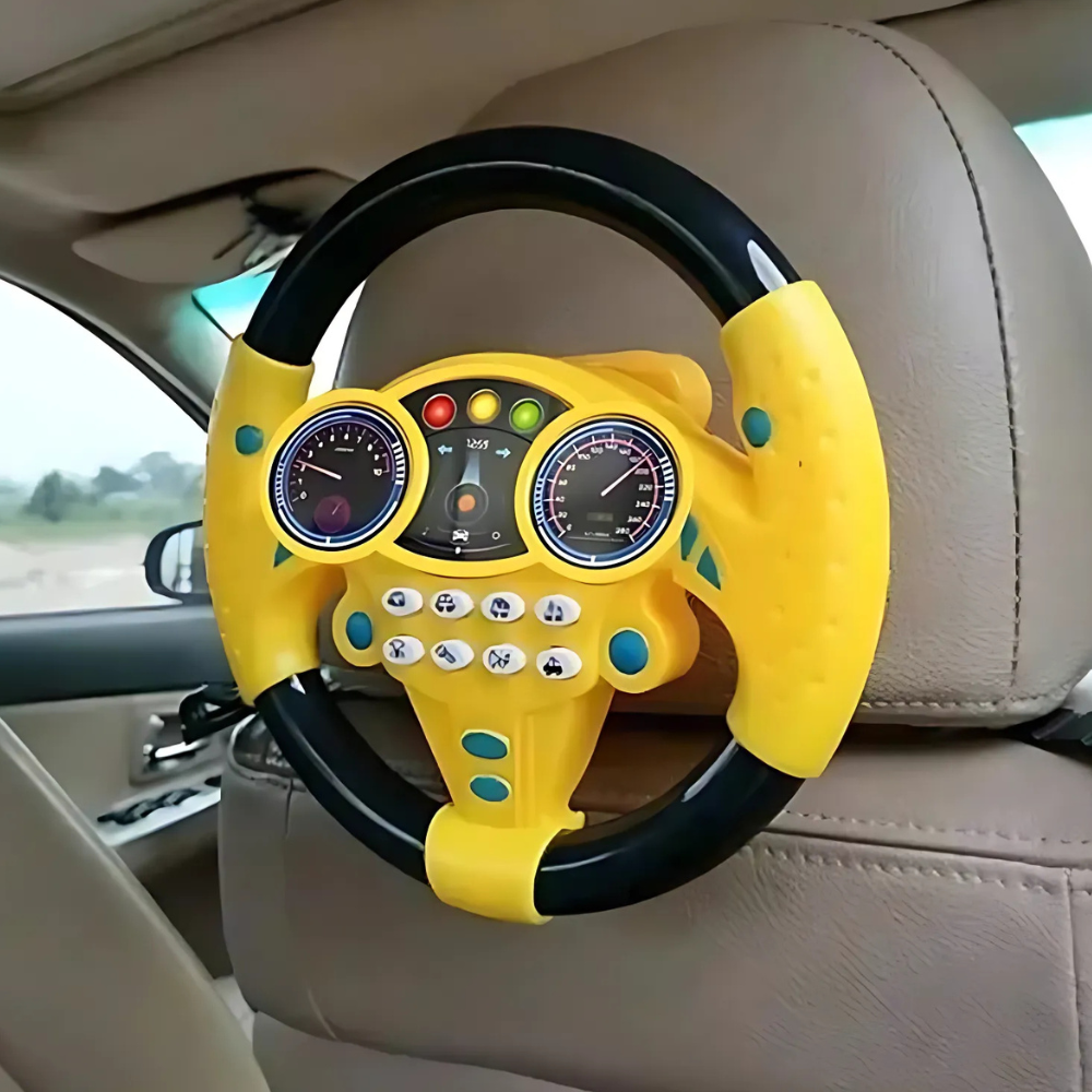 Kid's Electric Simulation Steering Wheel Suction Attachment