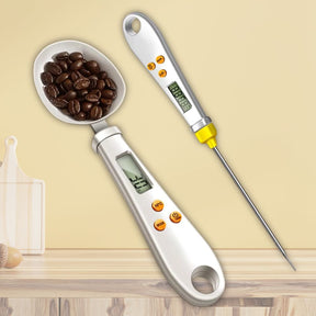 2-in-1 Digital Mini Spoon Scale & Food Thermometer