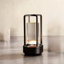 Luminária de Mesa Moderna em Metal Cilíndrica com LED para Decoração