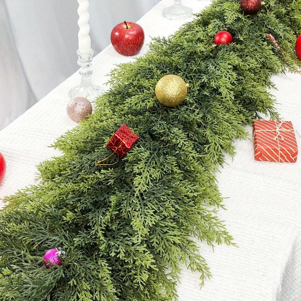 Guirlanda de Natal Artificial Folhagem Decoração Art Déco para Lareira e Escada