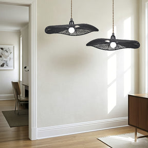 Cúpula de Luminária de Teto em Corda de Papel Trançada à Mão | Design Artístico Natural
