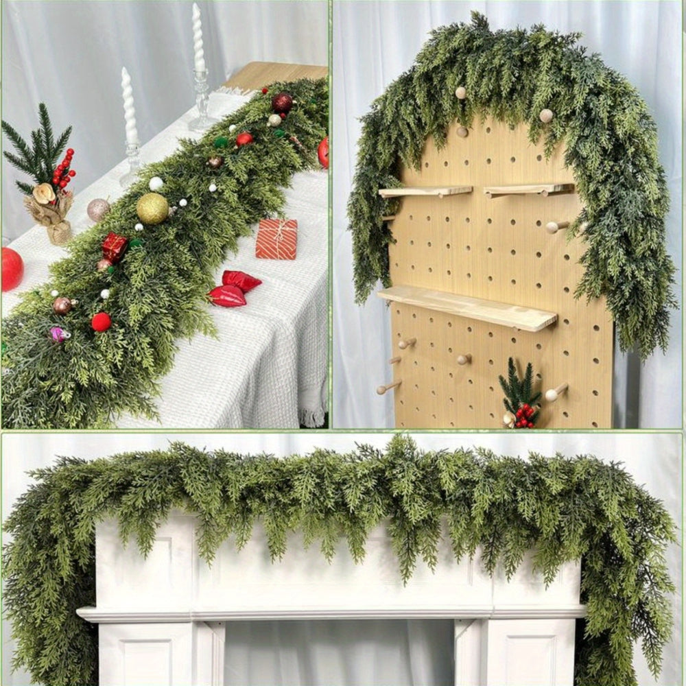Guirlanda de Natal Artificial Folhagem Decoração Art Déco para Lareira e Escada