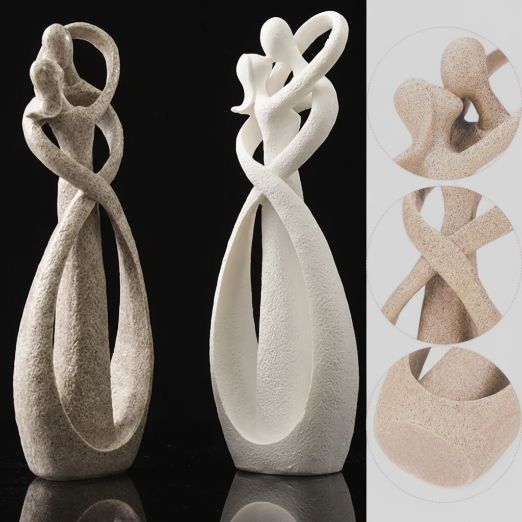 Escultura Abstrata Moderna em Resina Estatueta de Casal Decoração para Casa