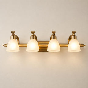 Frosted Glass Vanity Light – 4-lights ∅ 31.1″ x H 6.3″, Copper & White – product image 12