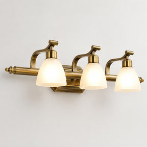 Frosted Glass Vanity Light – 3-lights ∅ 23.2″ x H 6.3″, Copper & White – product image 11