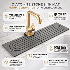 Sink Mat Diatomite Stone Faucet Drying Tray Kitchen Counter