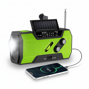 Rádio Meteorológico de Emergência Portátil com Carregador Solar e Manivela
