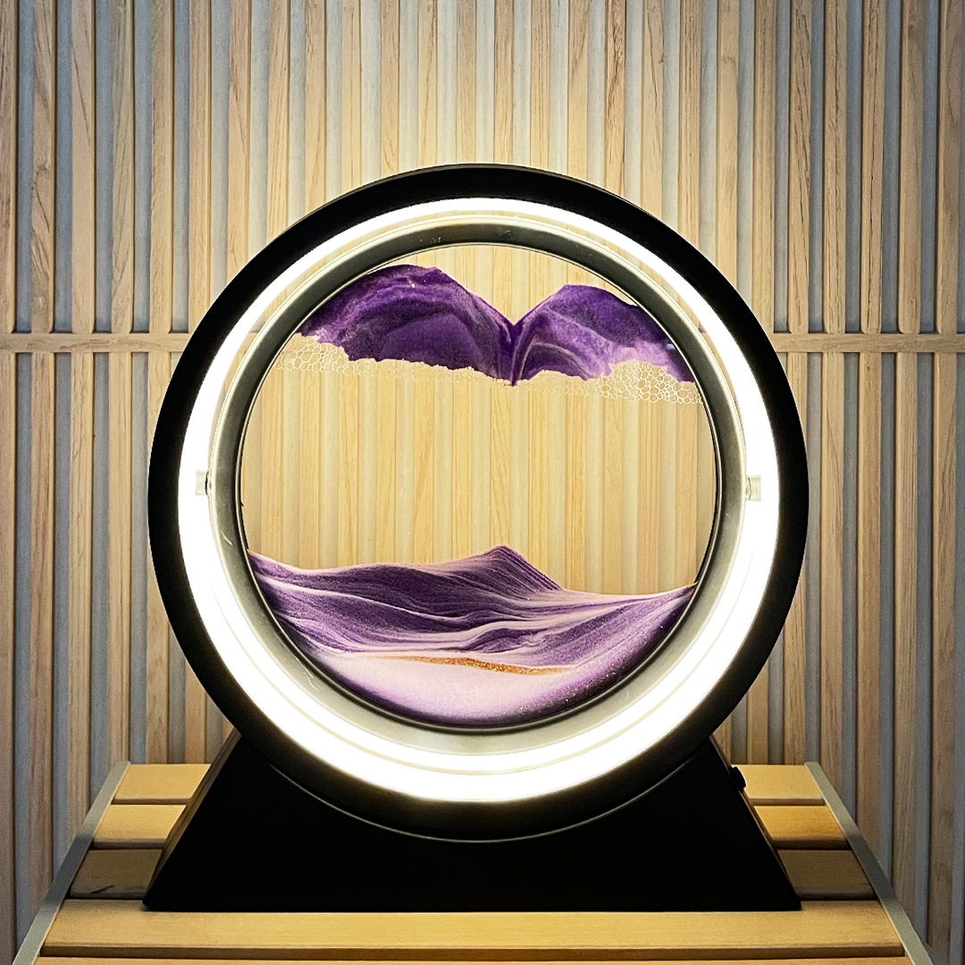 Quicksand Moving Sand Art Lamp – 3D moving quicksand sand art – Amethyst, 12 inch – image 12