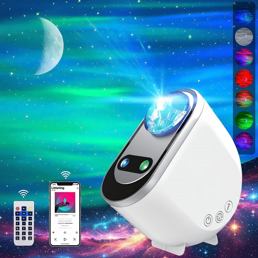 Projetor de Aurora Boreal Luminária LED Galáxia com Controle Remoto