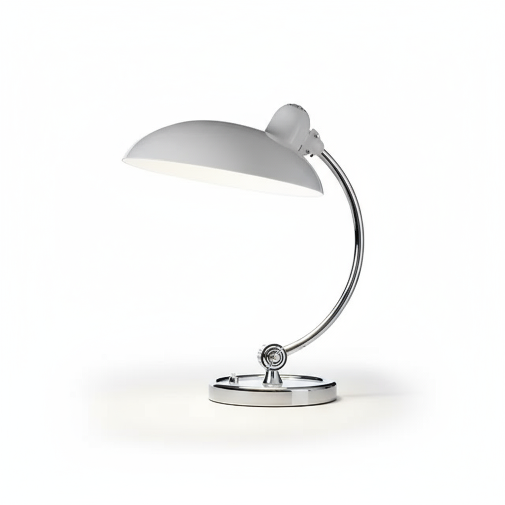 Luminária de Mesa ScandiArc | Design em Metal Curvo Inspirado na Bauhaus