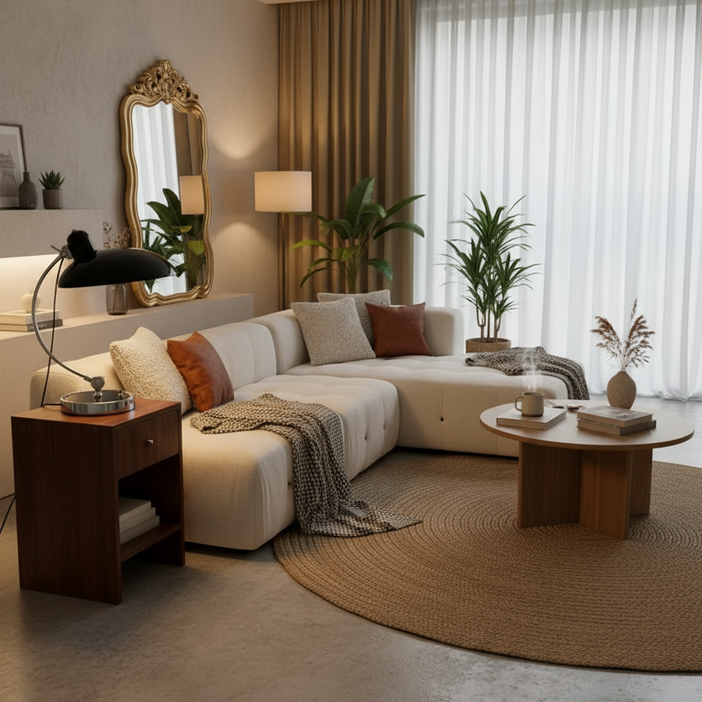 Luminária de Mesa ScandiArc | Design em Metal Curvo Inspirado na Bauhaus