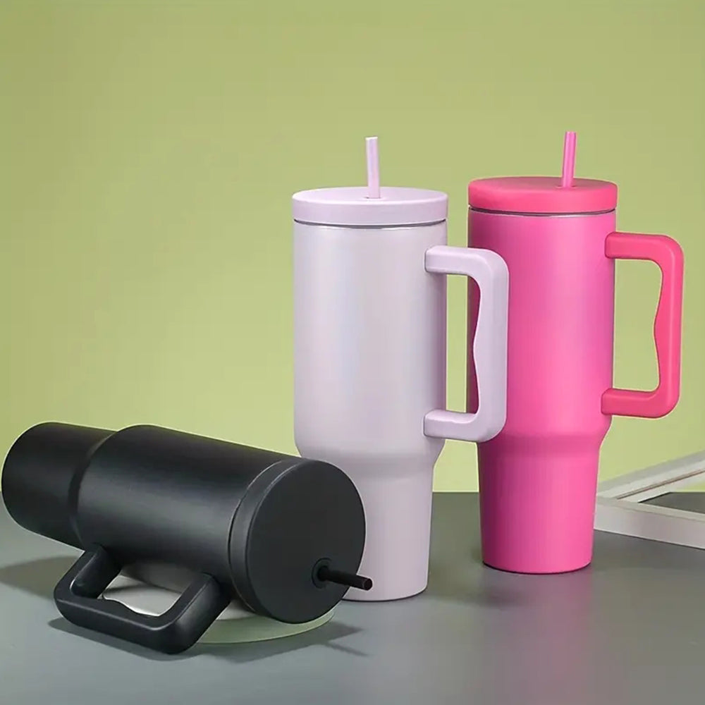 Garrafa de Água Térmica de Aço Inoxidável com Canudo e Alça