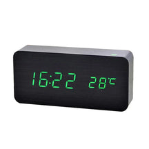 Despertador Digital de Mesa em Madeira com LED