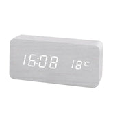 Despertador Digital de Mesa em Madeira com LED