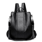 Mochila de Couro Antifurto Feminina – Bolsa de Viagem Vintage Antifurto