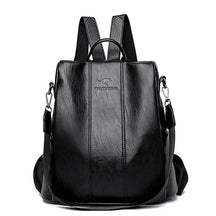 Mochila de Couro Antifurto Feminina – Bolsa de Viagem Vintage Antifurto