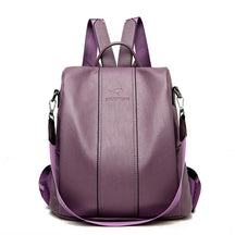 Mochila de Couro Antifurto Feminina – Bolsa de Viagem Vintage Antifurto