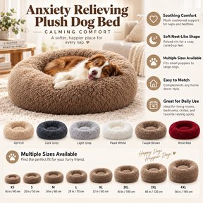 Cama para Cachorro Calmante e Antiestresse de Pelúcia