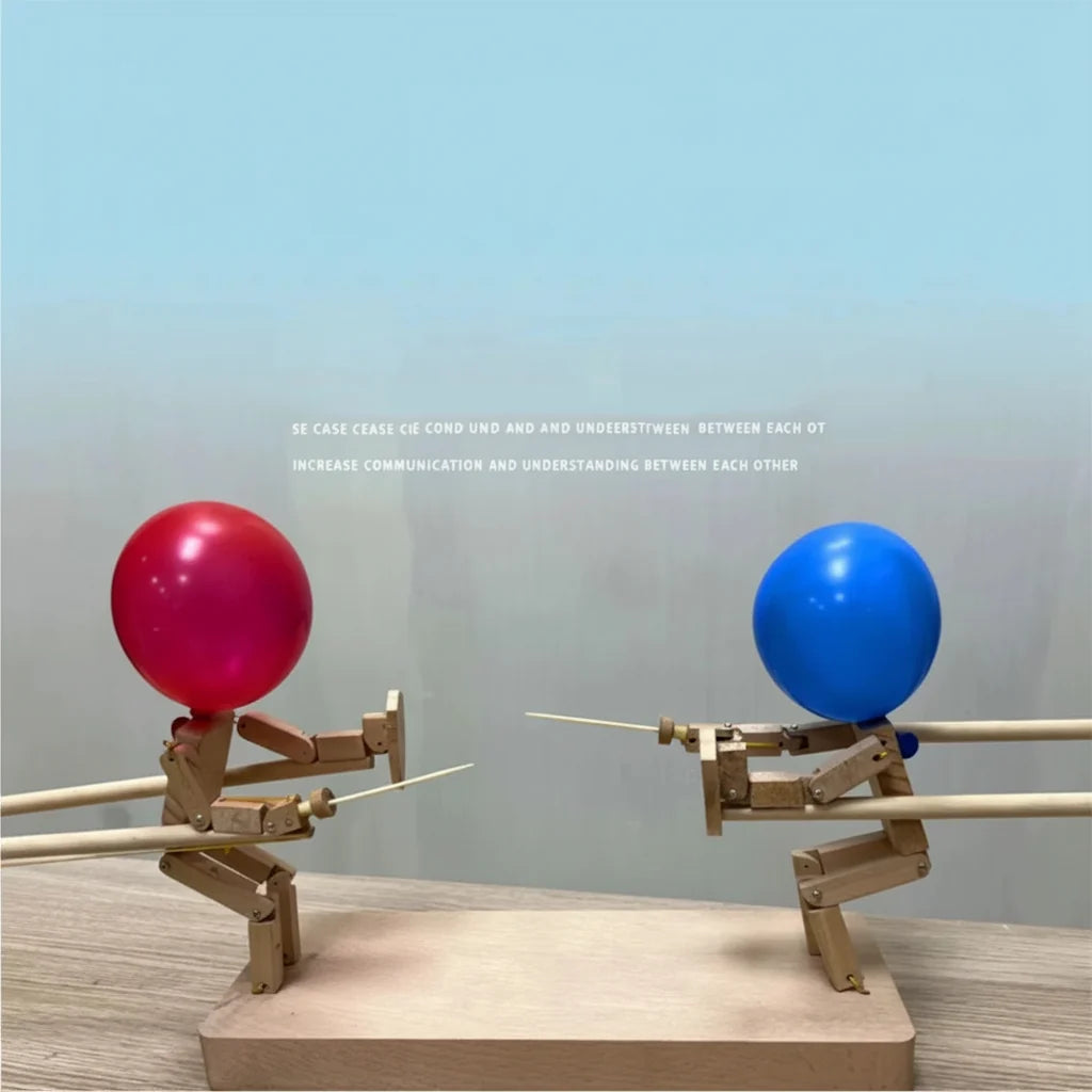 Jogo de Festa Duelo de Espadas de Balão de Madeira Brincadeira Ativa em Ambiente Interno