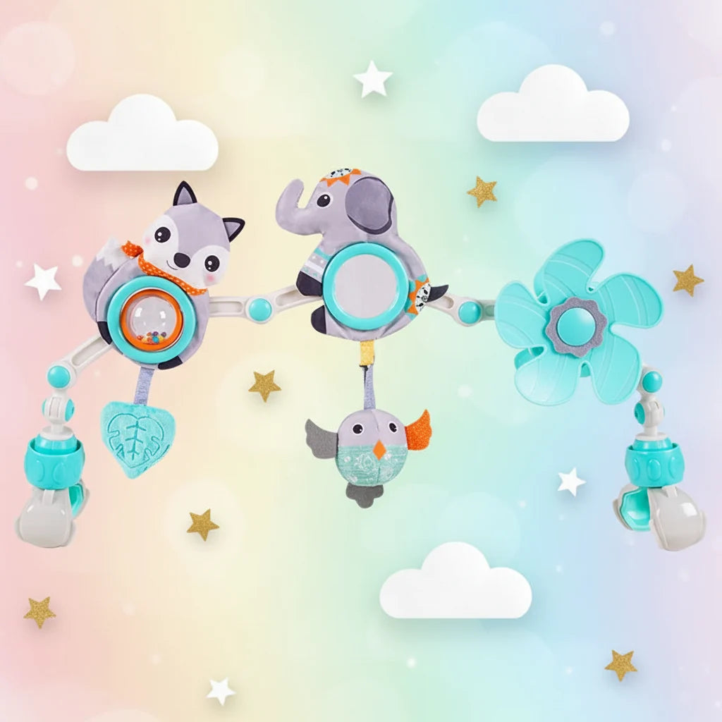 Arco de Brinquedos Sensoriais para Carrinho de Bebê