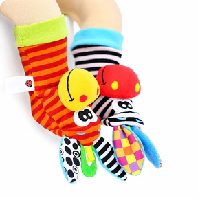 Meias Sensoriais para Bebês e Pulseiras de Pelúcia