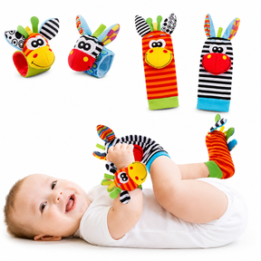 Meias Sensoriais para Bebês e Pulseiras de Pelúcia